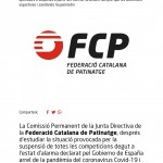 La Federació Catalana de Patinatge dona per finalitzades les seves competicions d’hoquei patins i ajorna les de patinatge artístic fins al mes de setembre